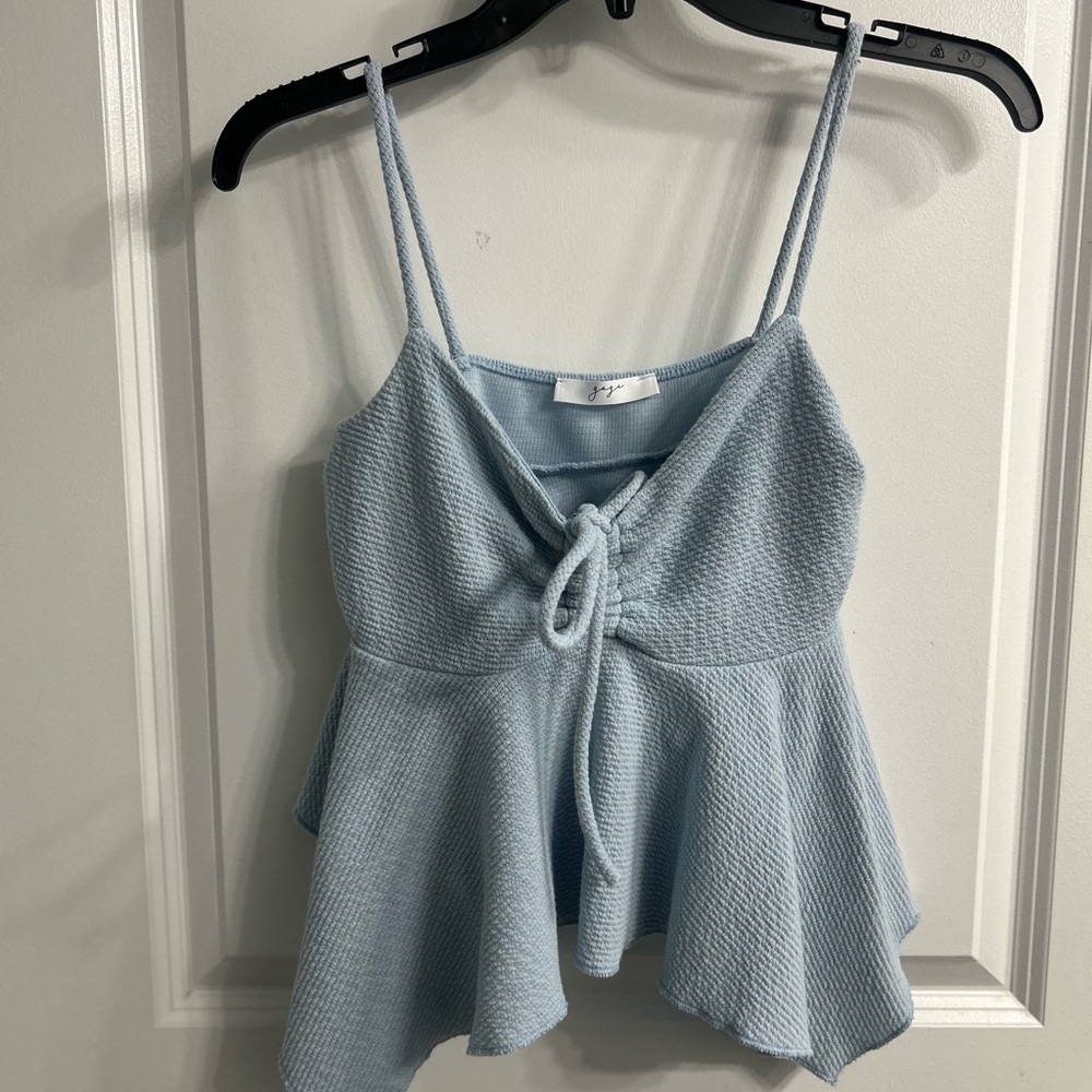 Gaze Light Blue Textured Camisole